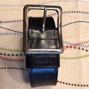 Authentic Prada Black Leather Belt